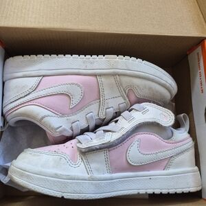 Kids Pink and White Athletic Sneakers - Brand: Nike